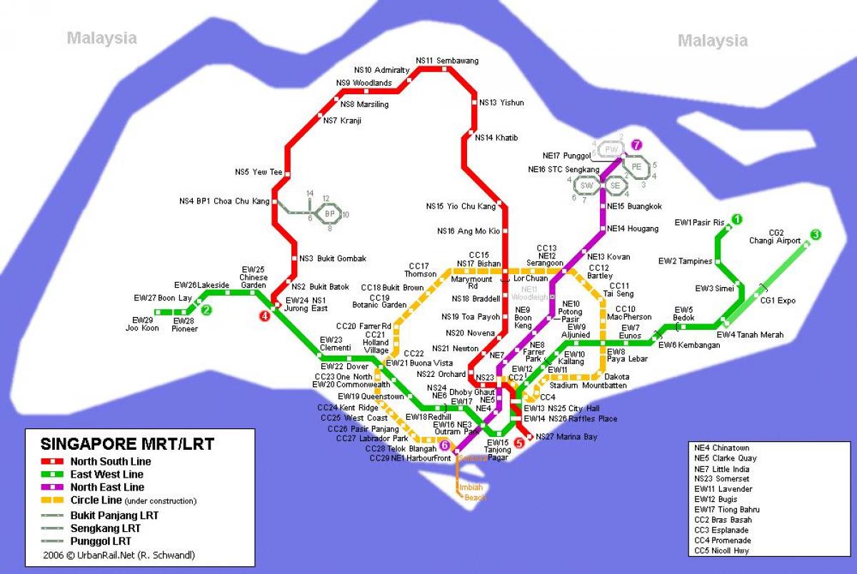 mrt station Singapur mapa