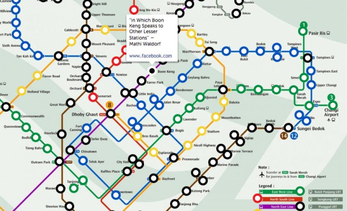 mrt tren mapa de Singapur