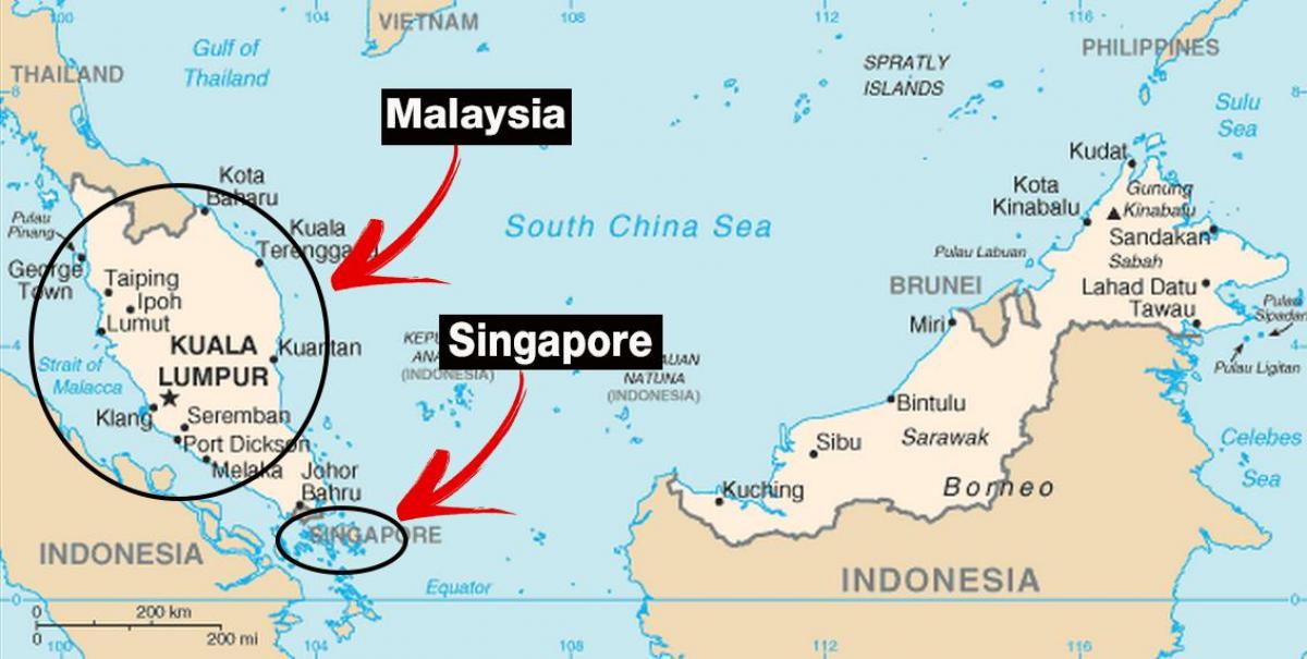 Singapur mapa del món