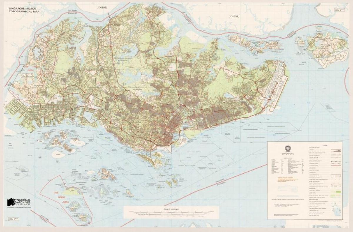 mapa de Singapur topogràfic