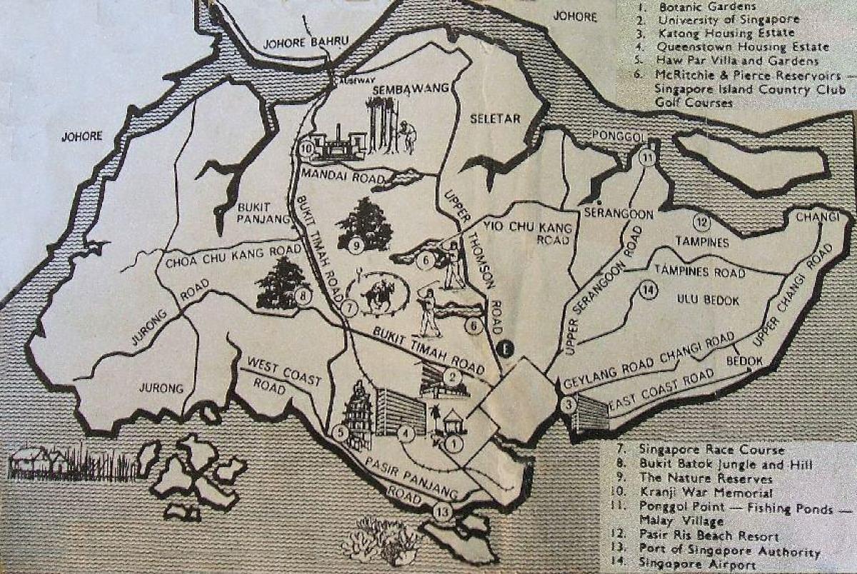 mapa antic de Singapur