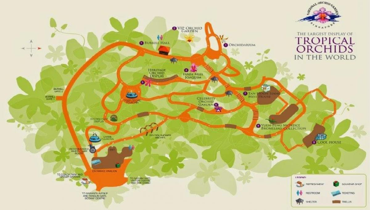 Singapur jardí botànic mapa