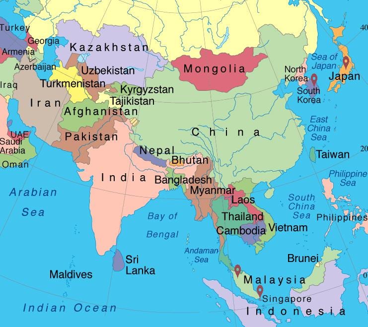 Singapur àsia mapa