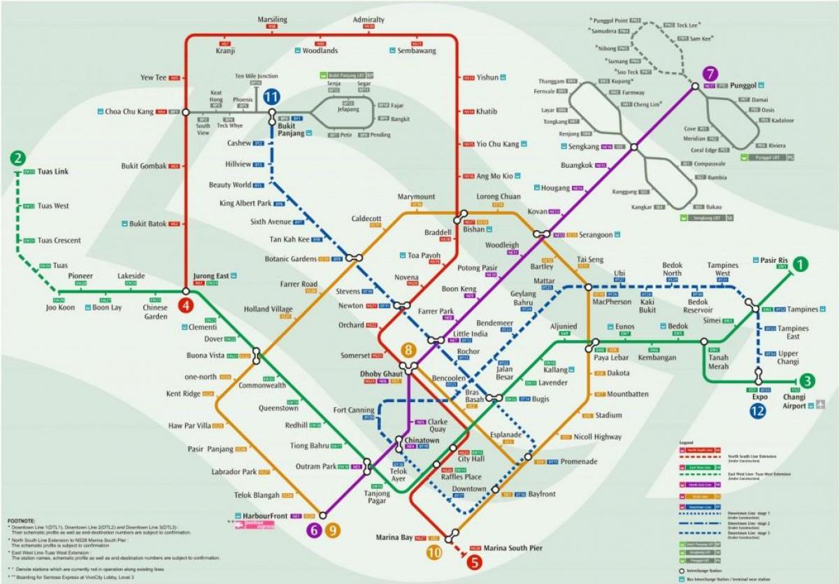 mtr estació mapa de Singapur