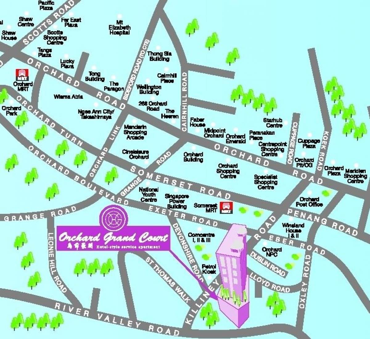 orchard road Singapur mapa