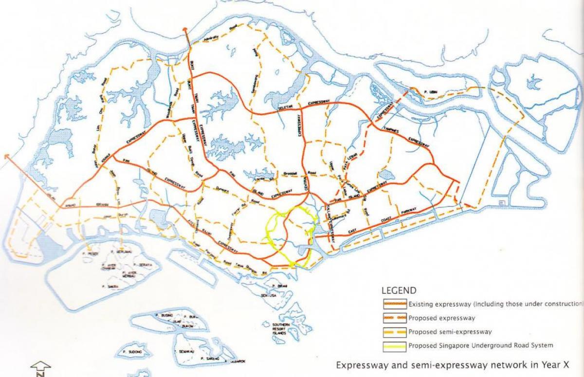 Singapur carretera mapa