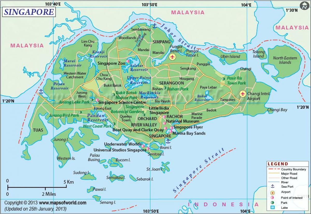 Singapur ubicació al mapa