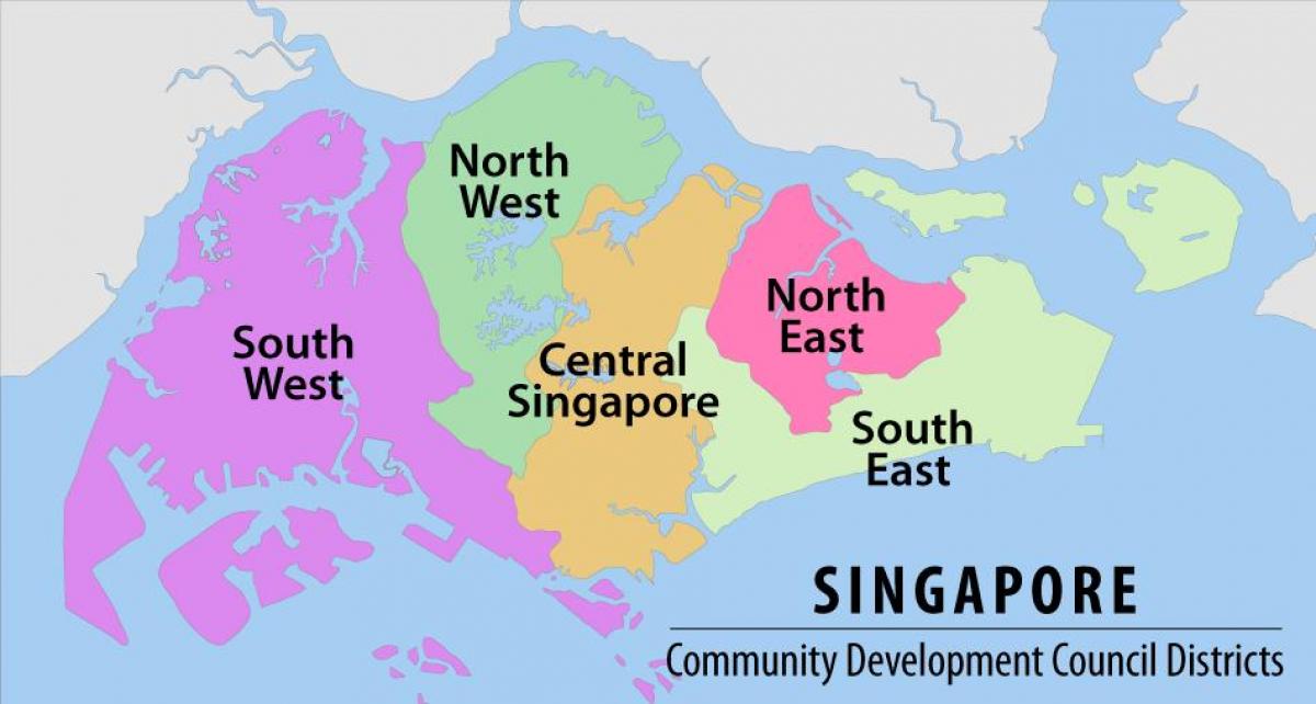 mapa de Singapur regió
