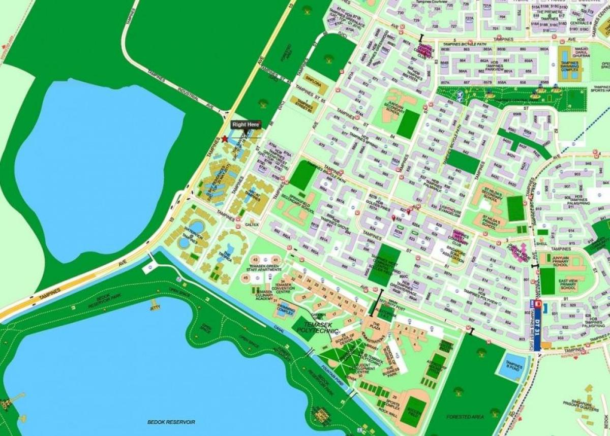 mapa de tampines Singapur