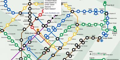 Mrt tren mapa de Singapur