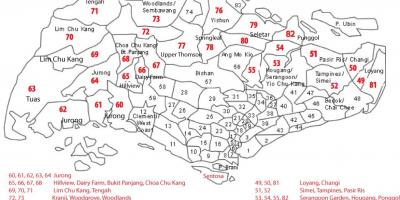 Singapur codi postal mapa