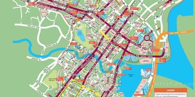 De turisme de singapur mapa de spots