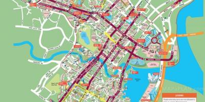 De turisme de singapur mapa de spots