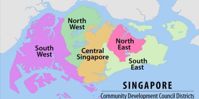 Mapa de Singapur regió